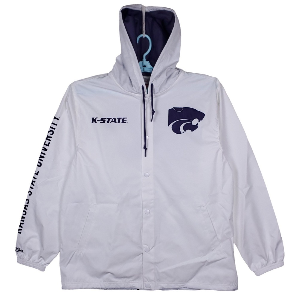 Kansas State Wildcats Mitchell & Ness NCAA Large Windbreaker Jacket White NWT